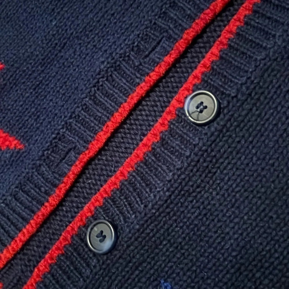 Vintage 80’s / 90’s Marsh Landing Large Navy Patriotic Sweater with Stars - Picture 5 of 6